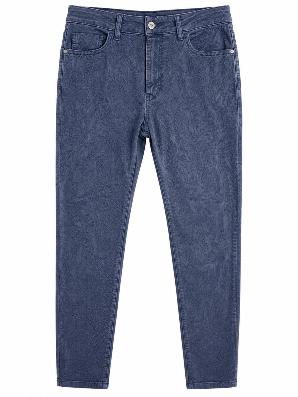 Pilcro Anthropologie High Rise Skinny Jeans 27 Blue Floral Jacquard Boho